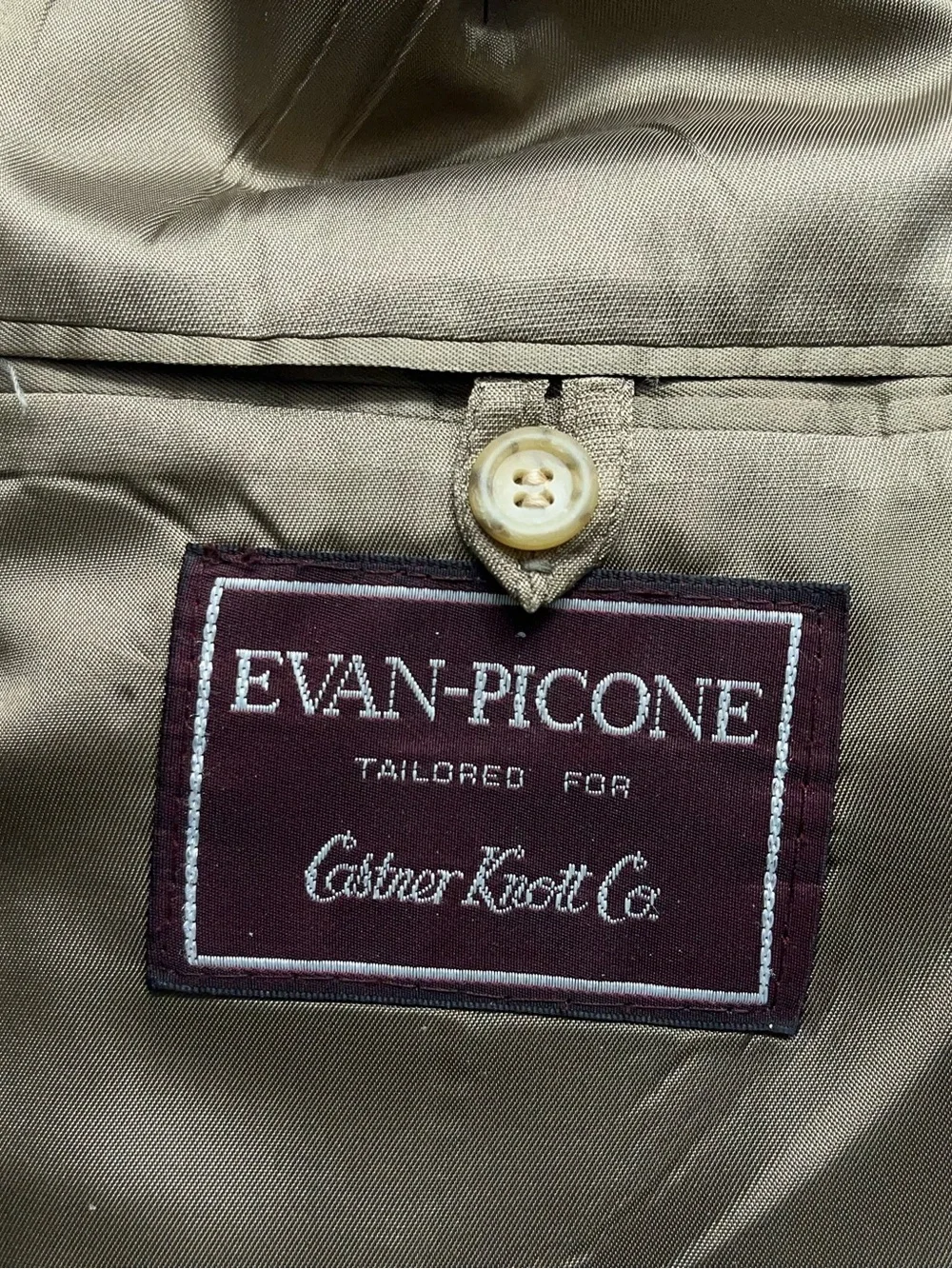 EVAN PICONE Wool Sport Coat Jacket Mens Size 42 Reg Brown Herringbone Blazer
